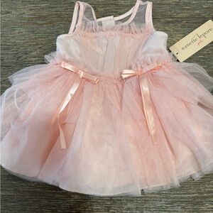Nanette Lepore Blush Tulle Dress with Ribbon Accents